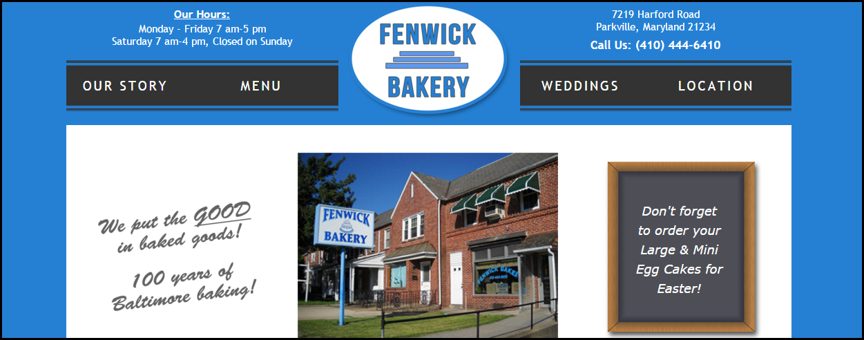 Fenwick Bakery Website